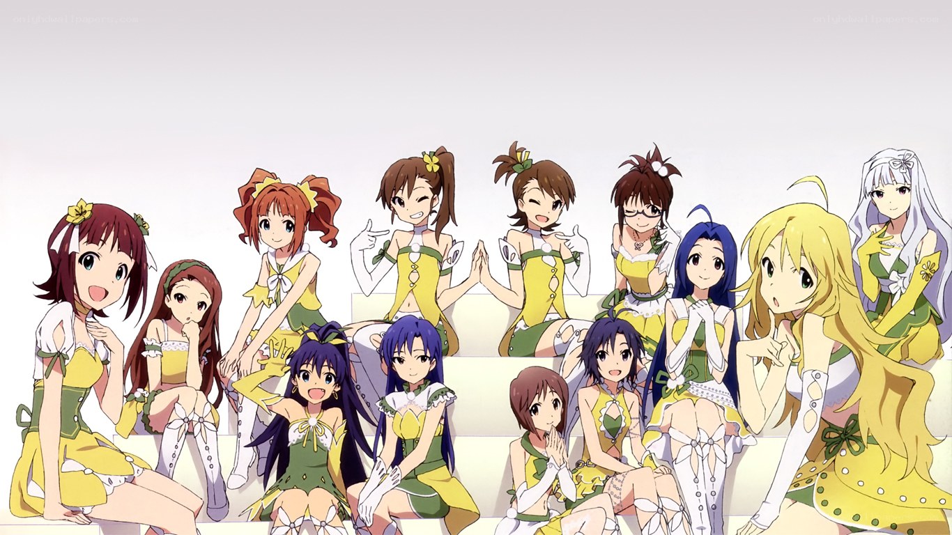 anime idol group portrait