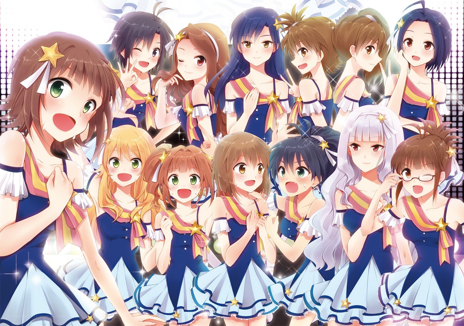 anime idol group portrait