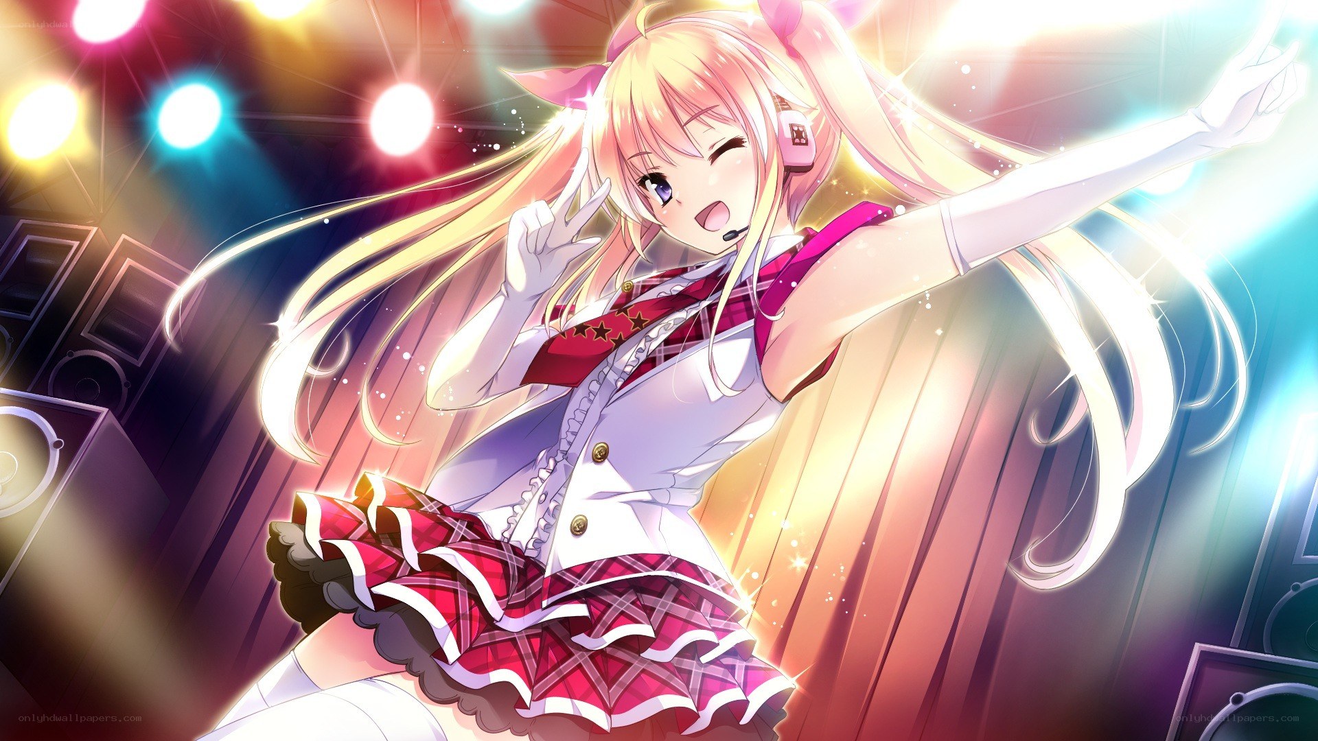 anime idol performing on stage