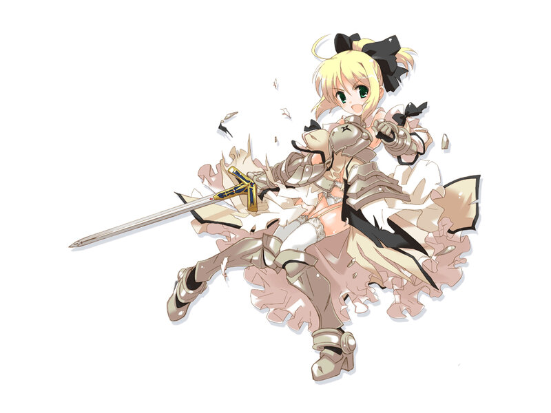 anime knight girl breaking through