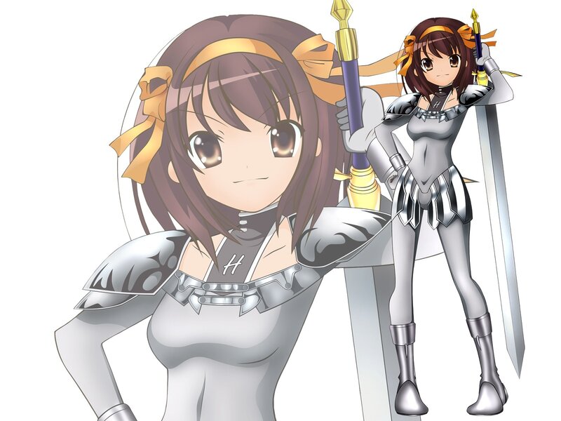 anime knight girl character