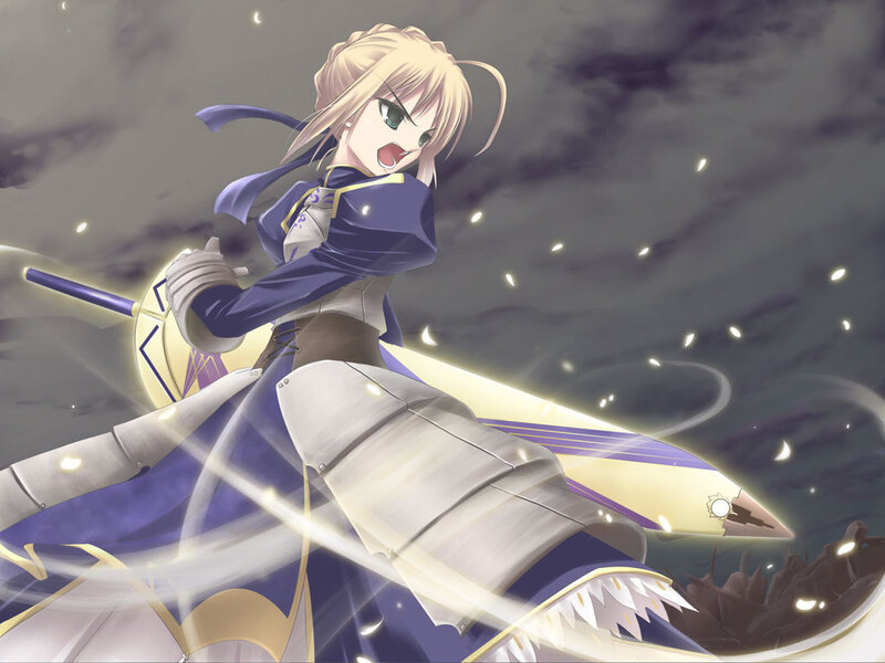 anime knight in battle