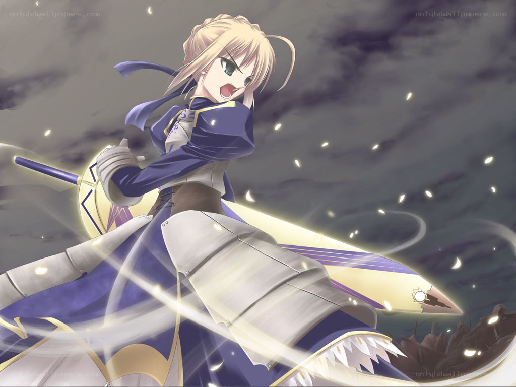 anime knight in battle