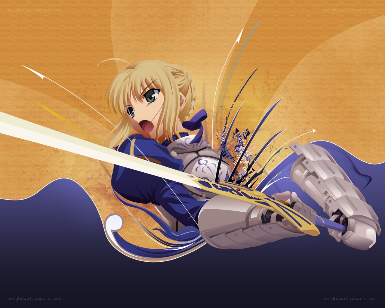 anime knight in battle