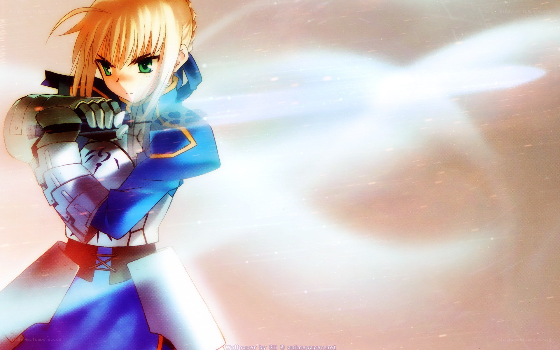 anime knight in blue armor