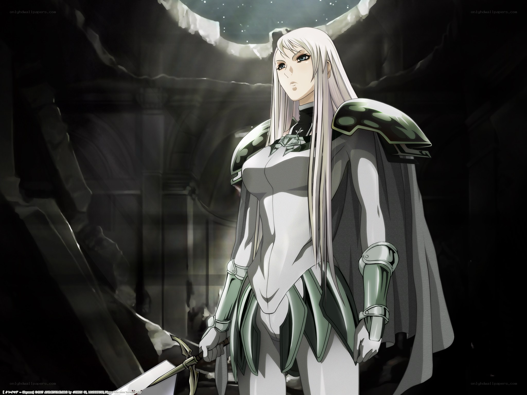 anime knight in dark hall