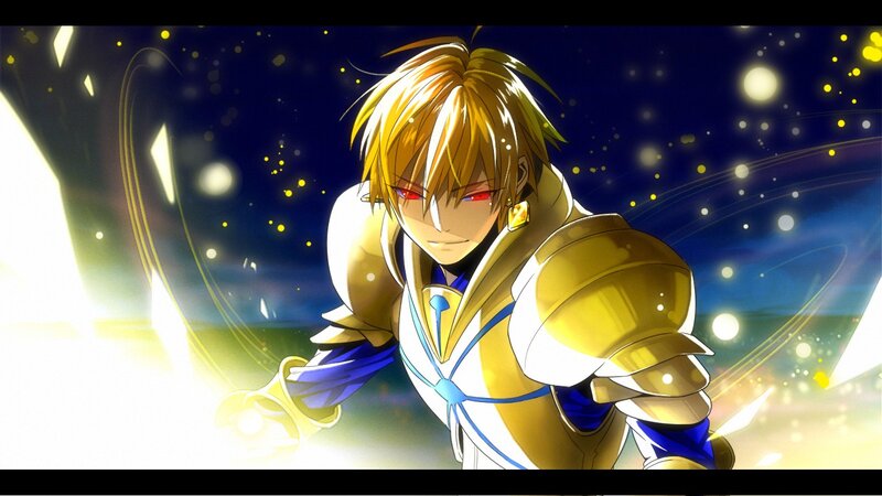 anime knight in golden armor