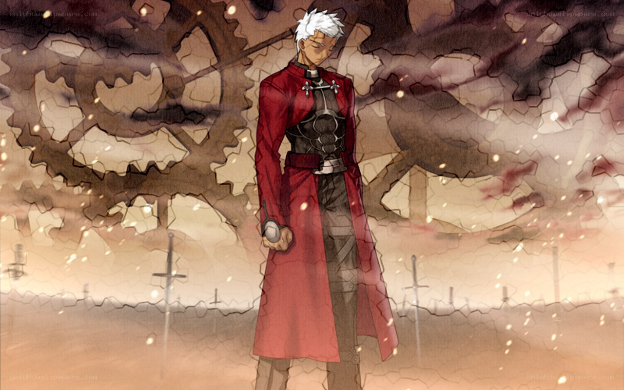 Anime knight in red cloak