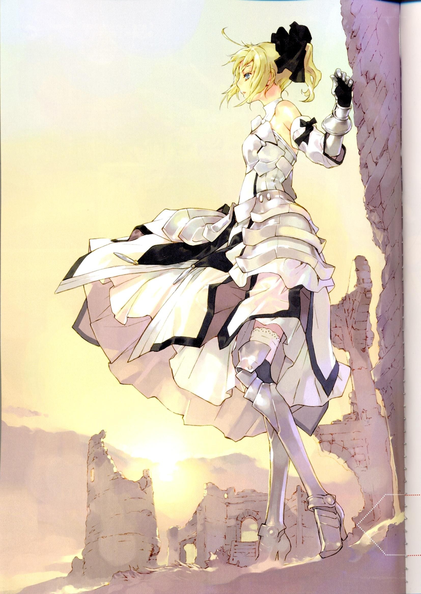 anime knight in ruins