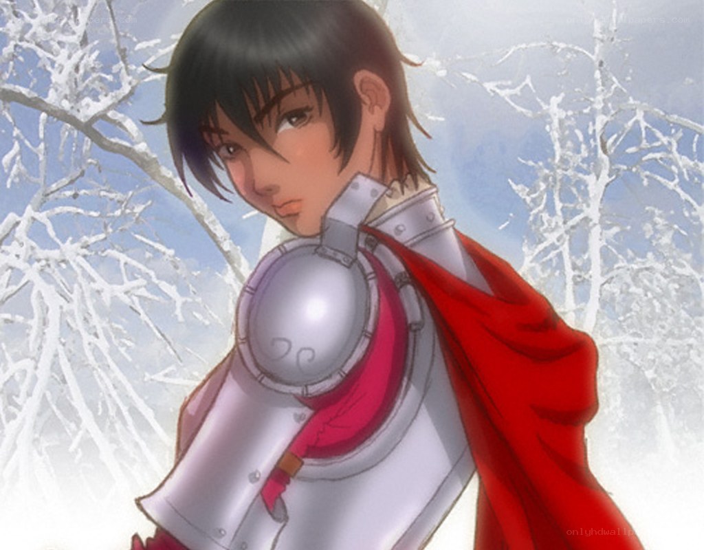 anime knight in winter
