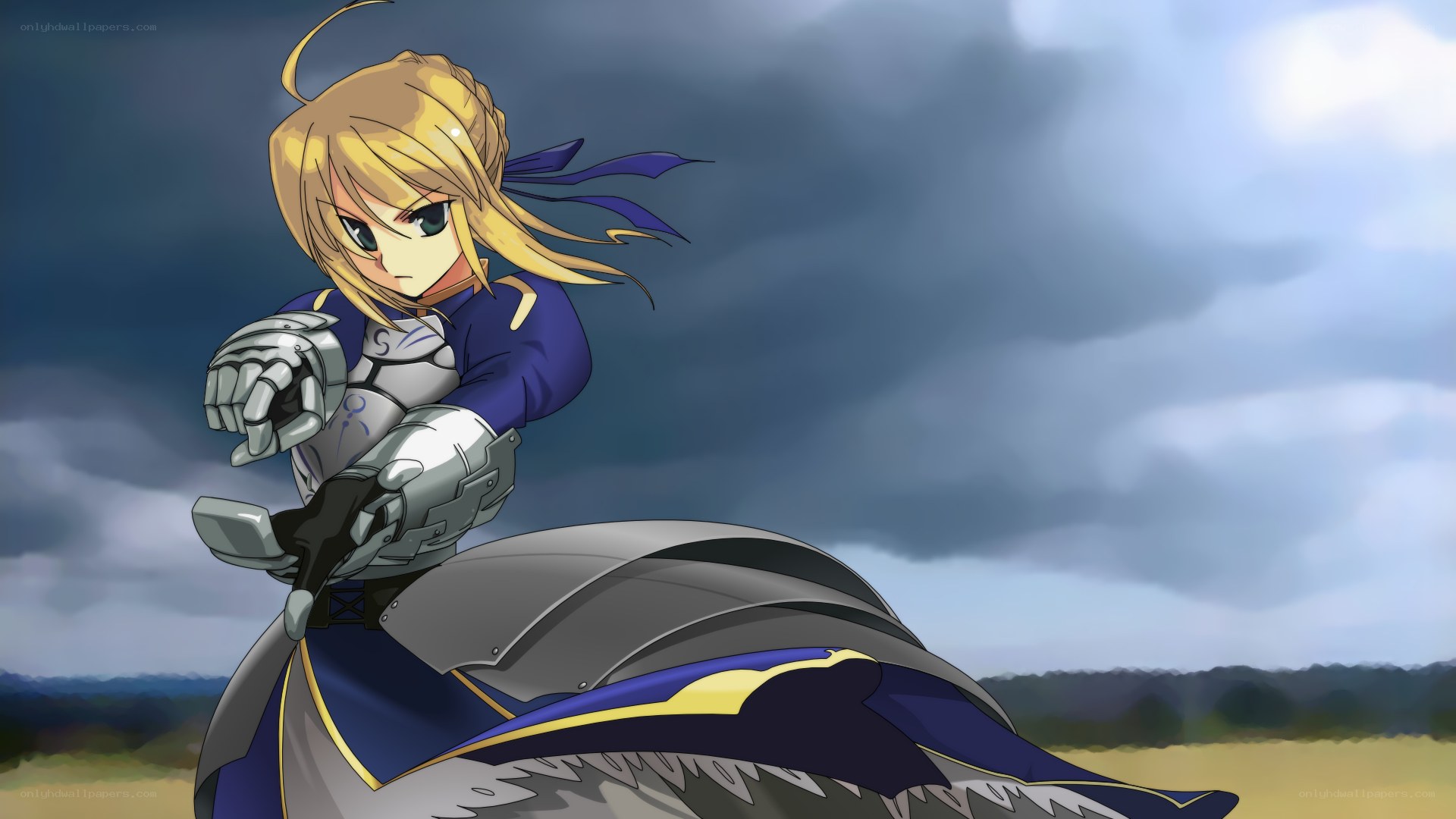 anime knight on horseback