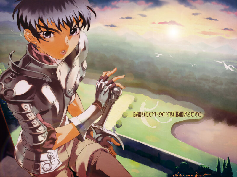 anime knight overlooking landscape