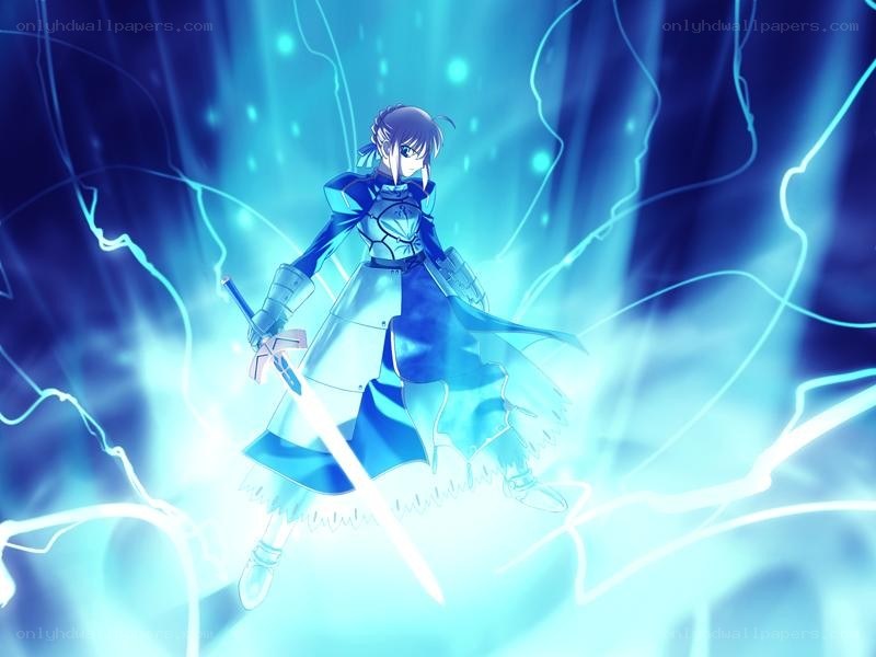 anime knight with glowing sword