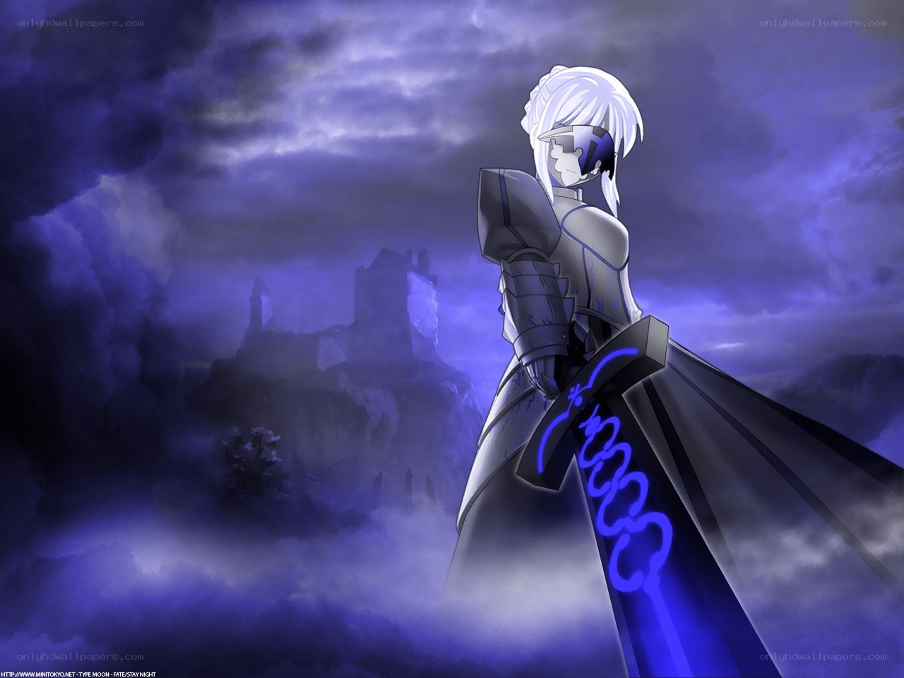 anime knight with glowing sword