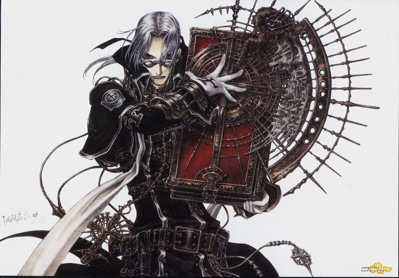anime knight with mechanical shield