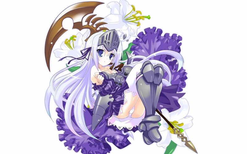 anime knight with purple dress