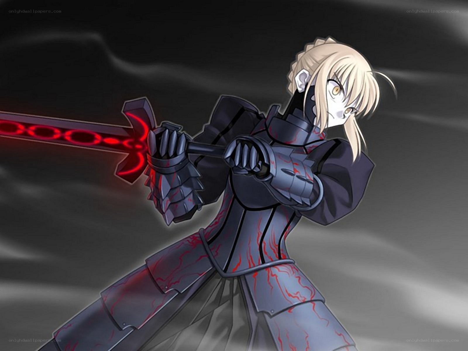 anime knight with red sword