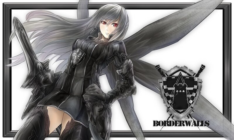anime knight with silver hair