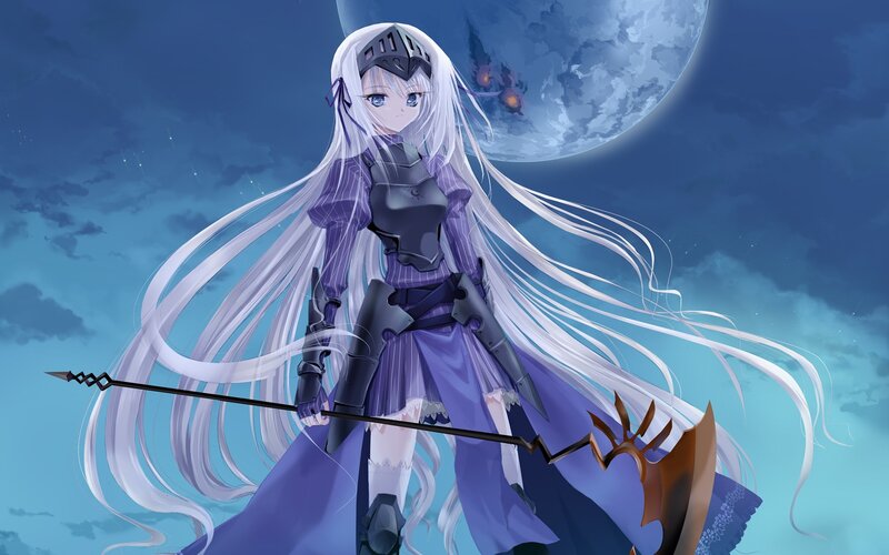anime knight with spear