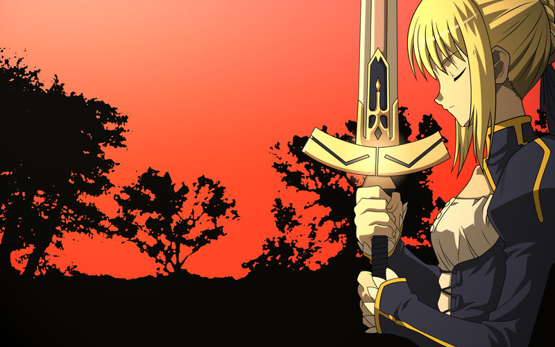 anime knight with sword