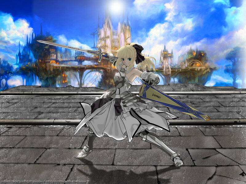 anime knight with sword