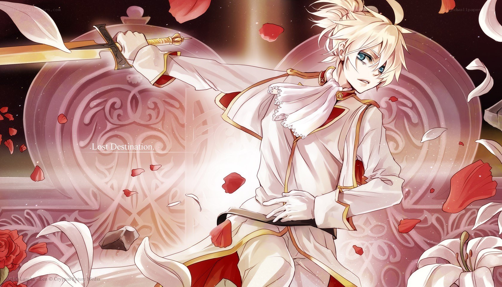 Anime knight with sword