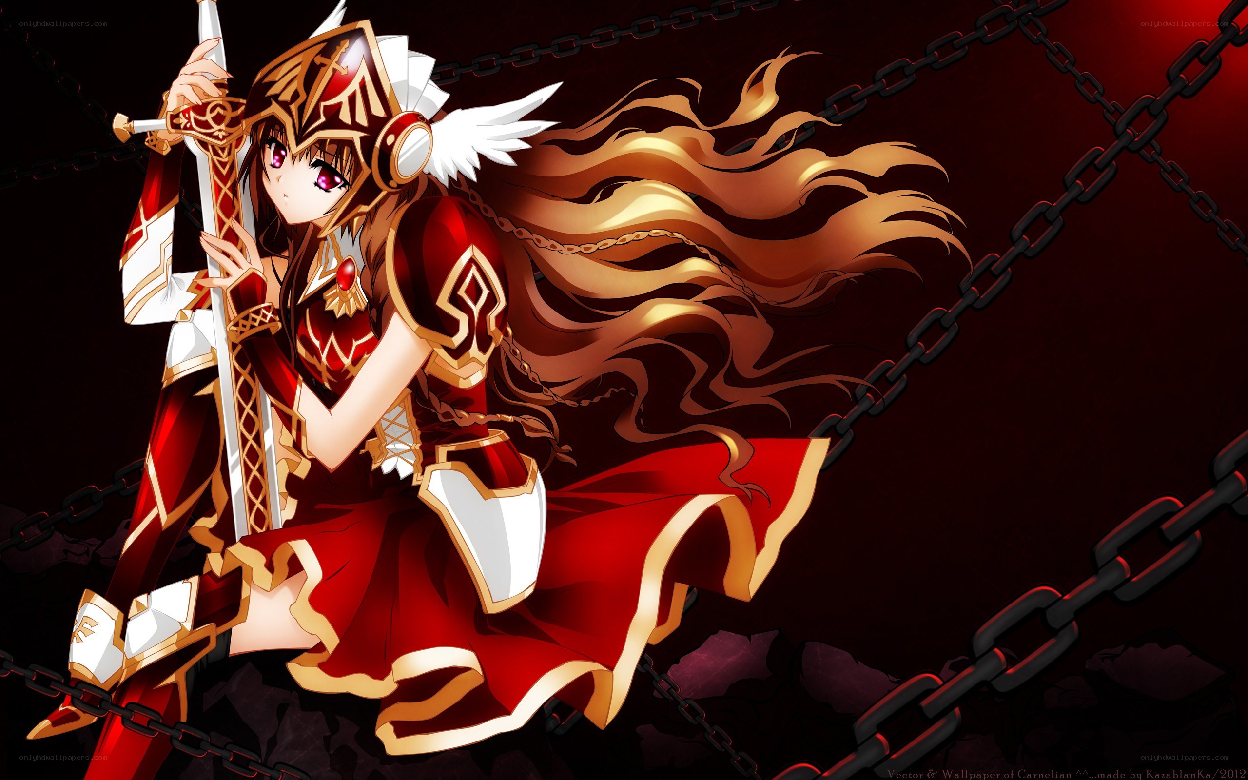 anime knight with sword