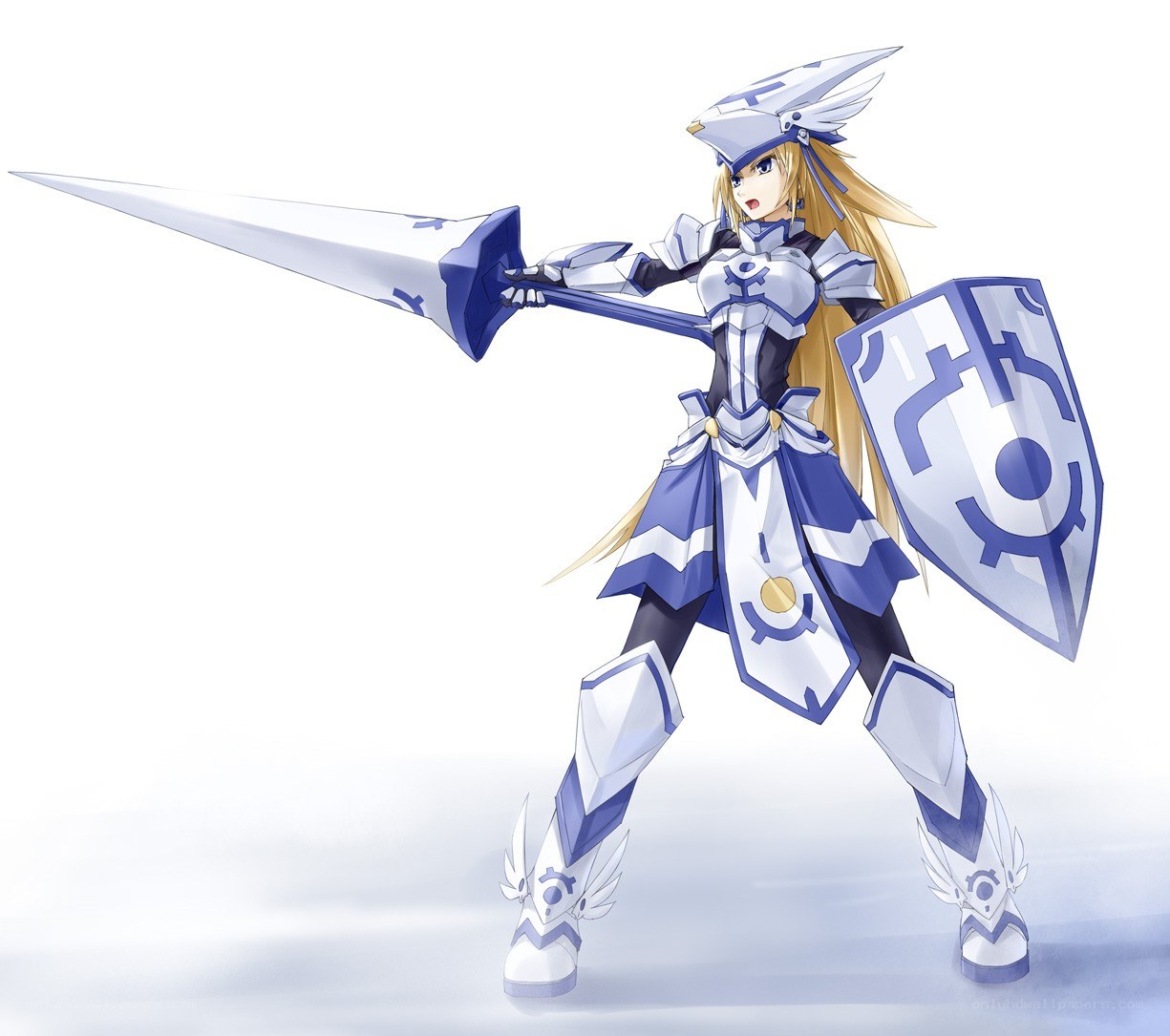 anime knight with sword and shield