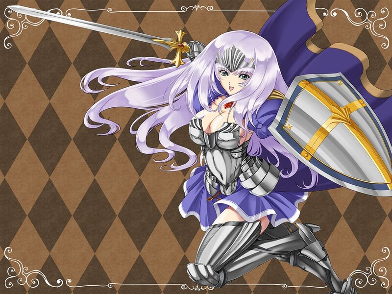 anime knight with sword and shield
