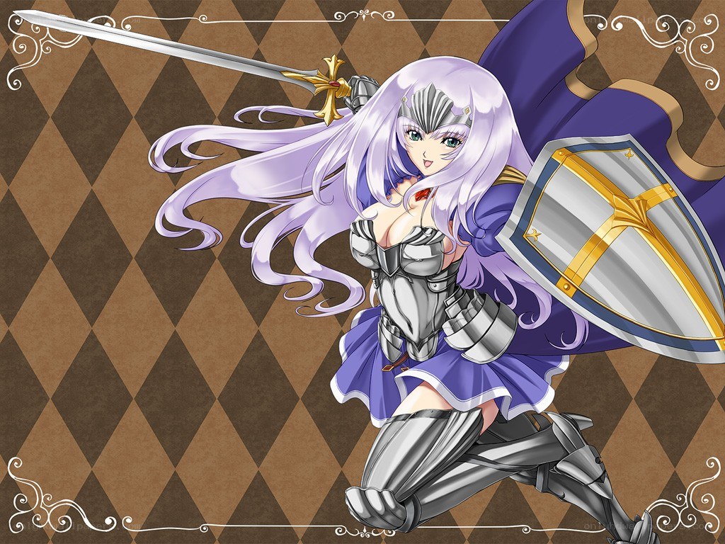 anime knight with sword and shield