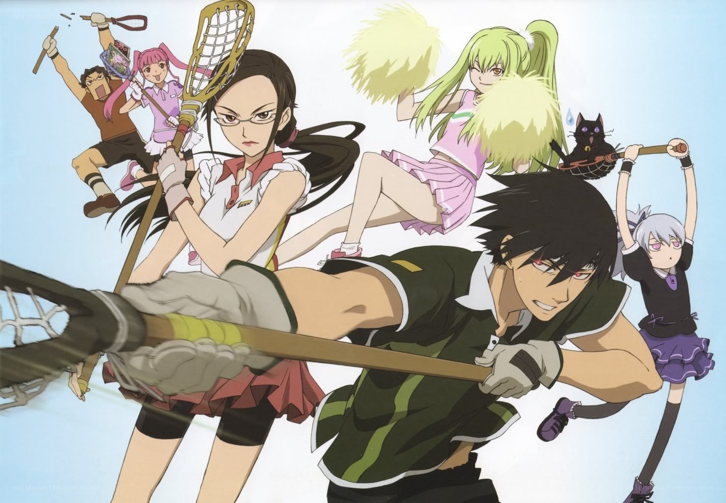anime lacrosse team action
