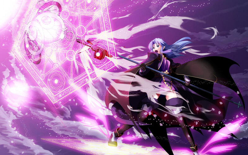 Anime Mage Casting Spell — Purple