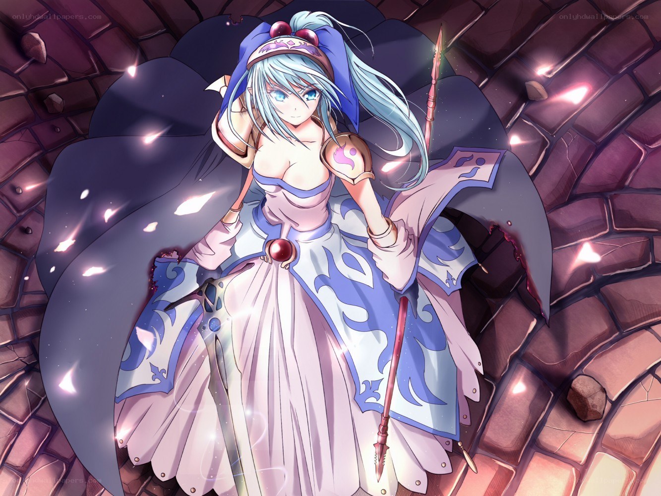 Anime mage in a dungeon