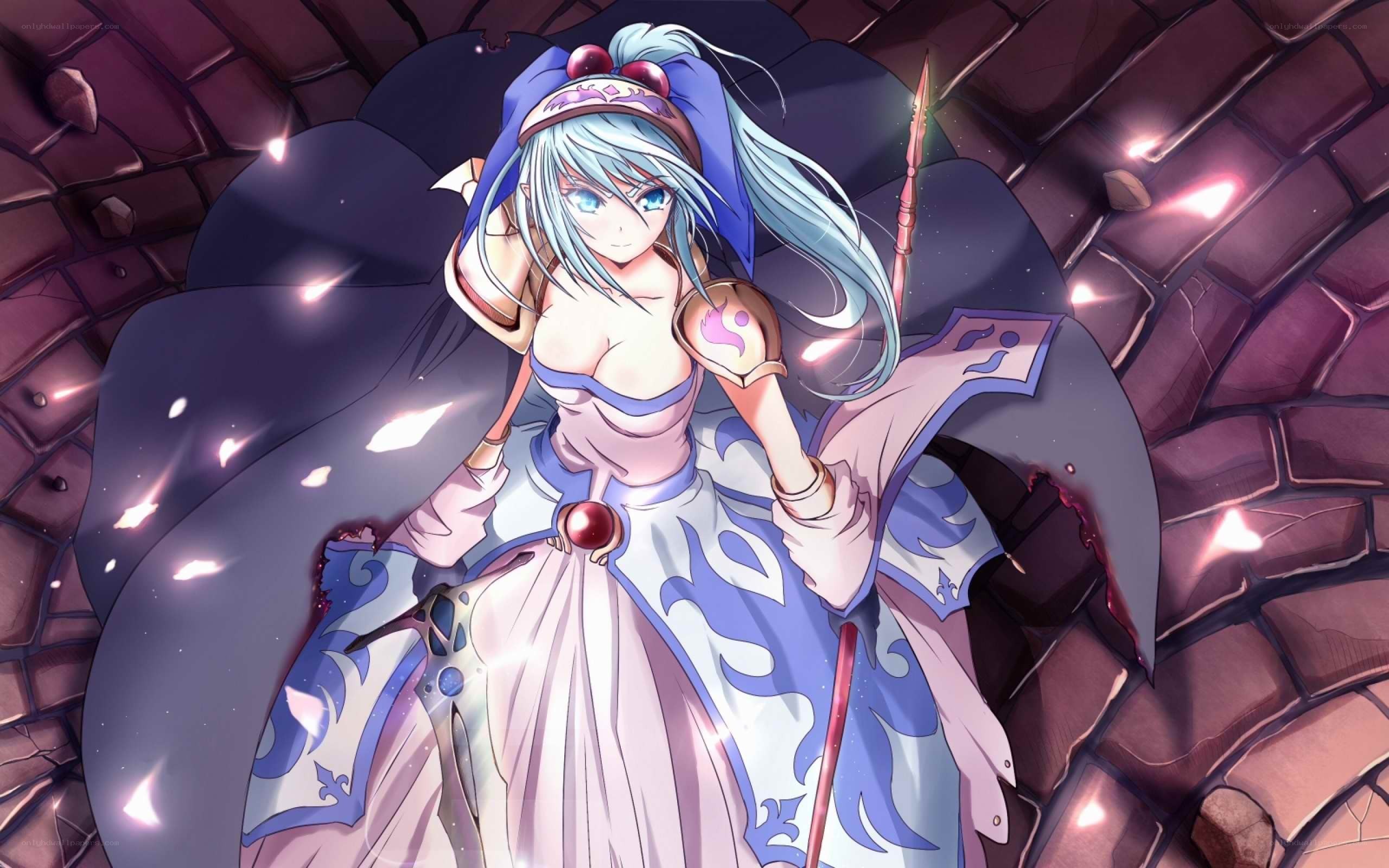anime mage in a dungeon