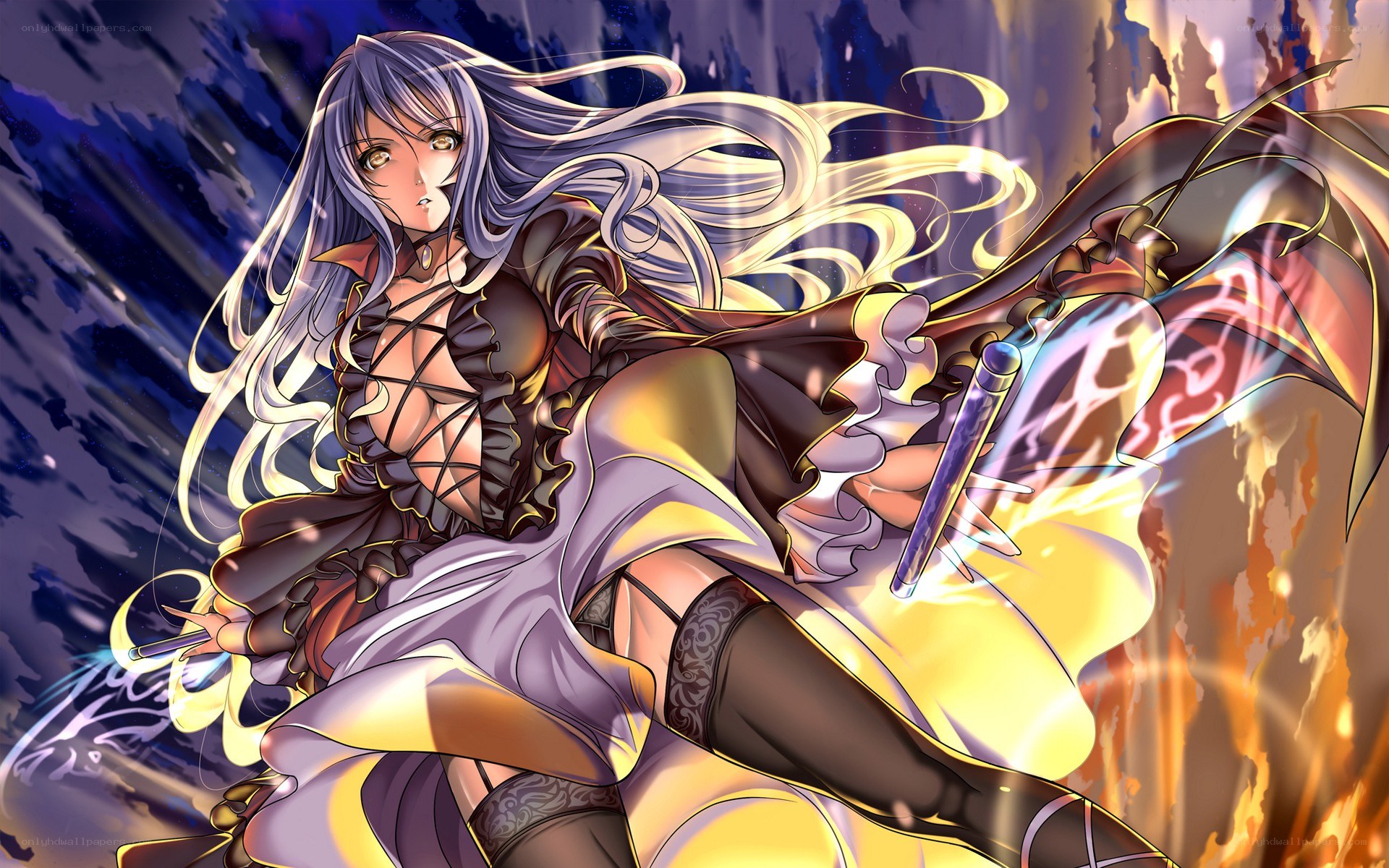 anime mage in battle