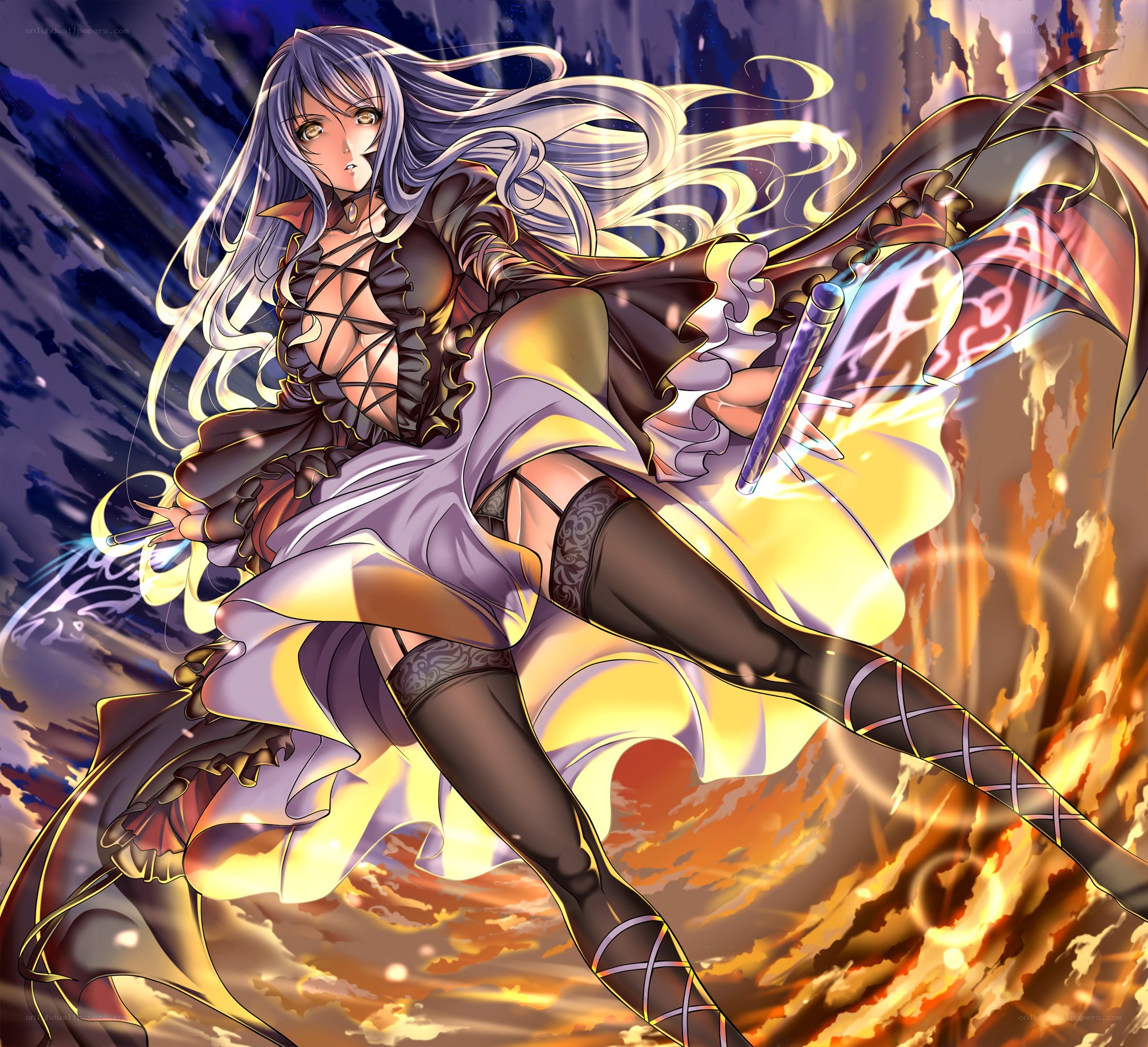 anime mage in battle