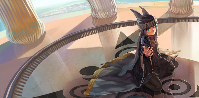anime mage on a clock