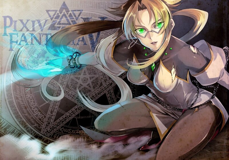Anime mage with glowing sword