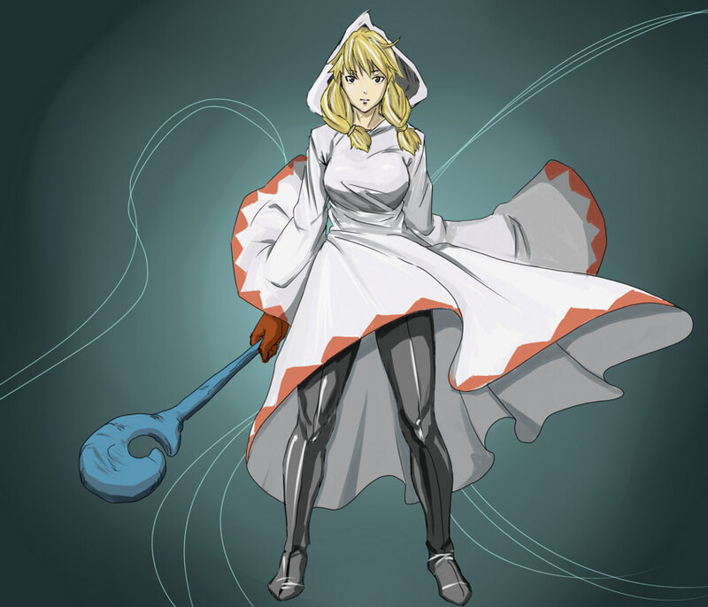 anime mage with staff