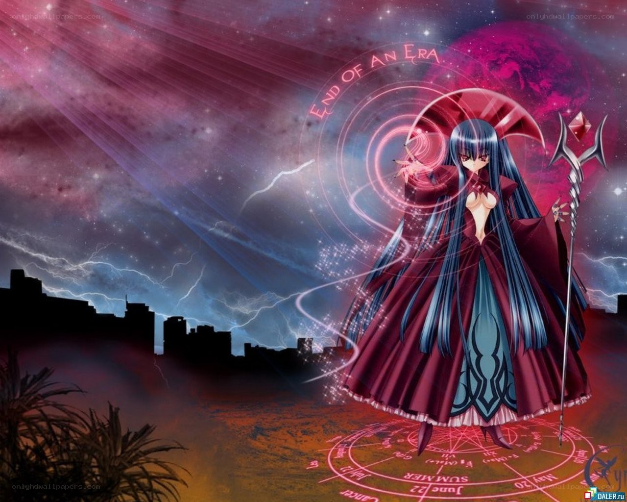 anime mage with staff