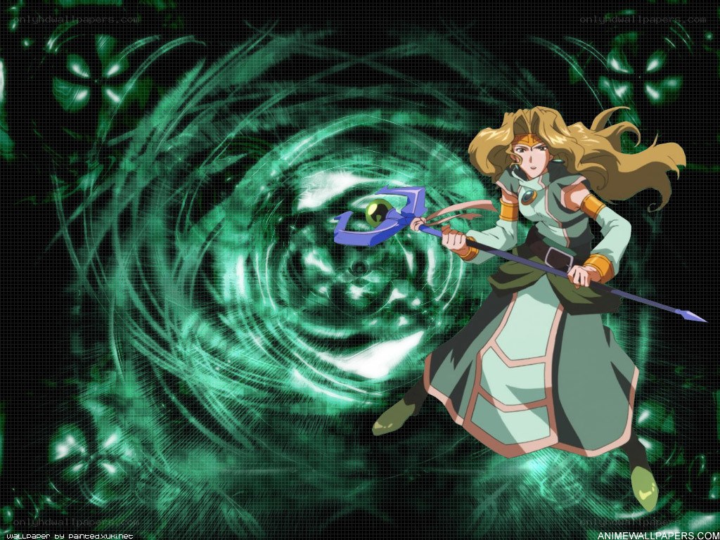 anime mage with staff