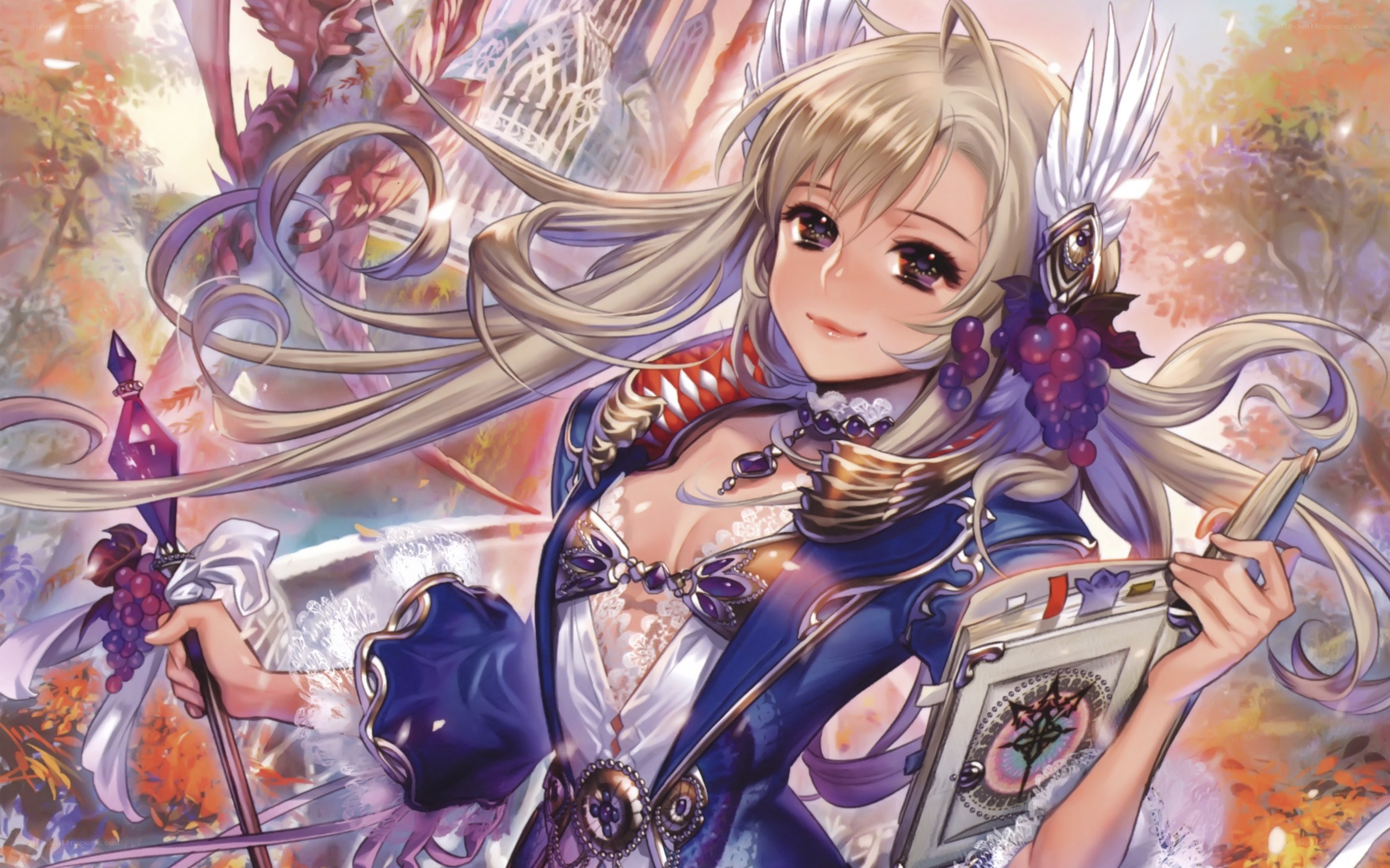 anime mage with staff and book