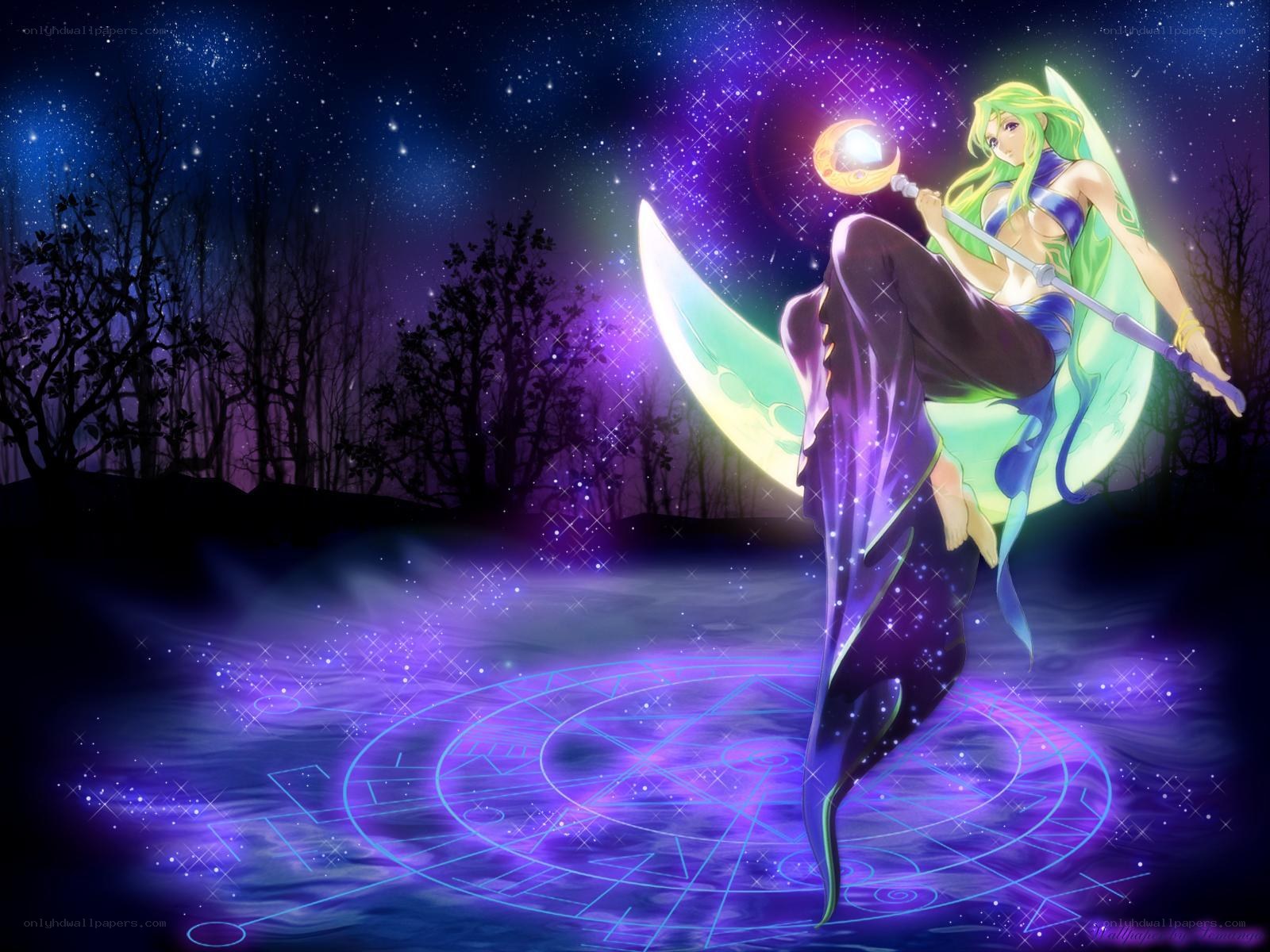 anime mage with staff