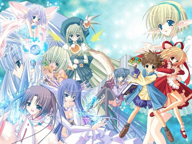 Anime magical girl group art