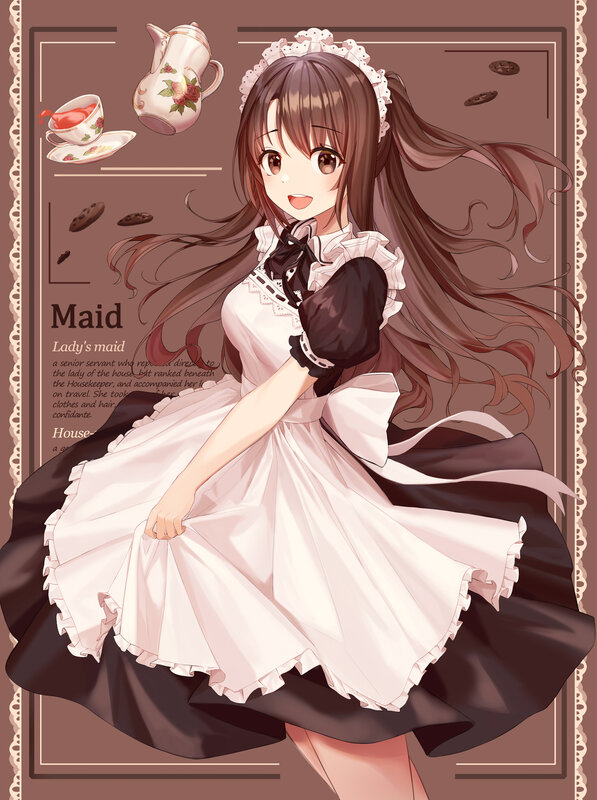 Anime Maid Character — Brown, Cheerful