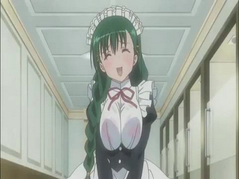 anime maid character in hallway