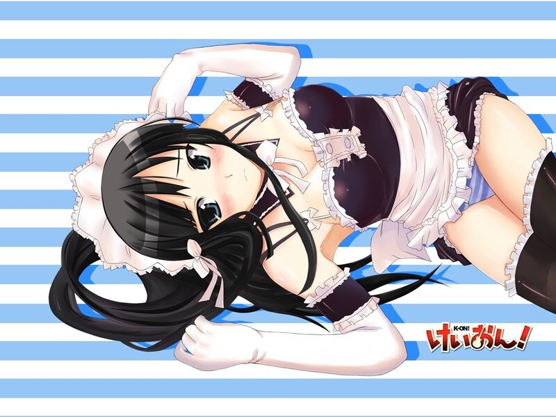 anime maid character lying down