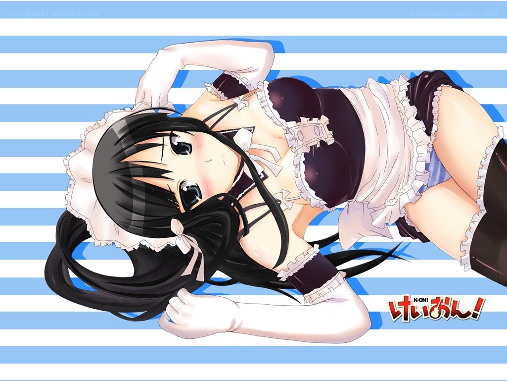anime maid character lying down