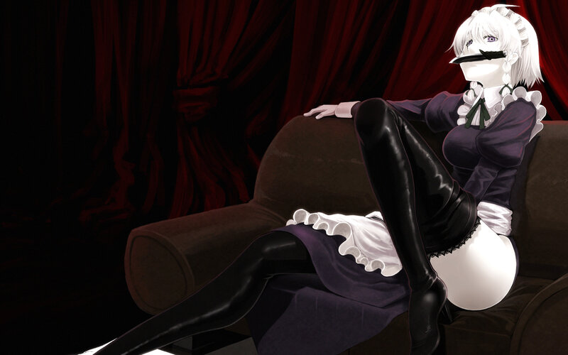 anime maid character on couch