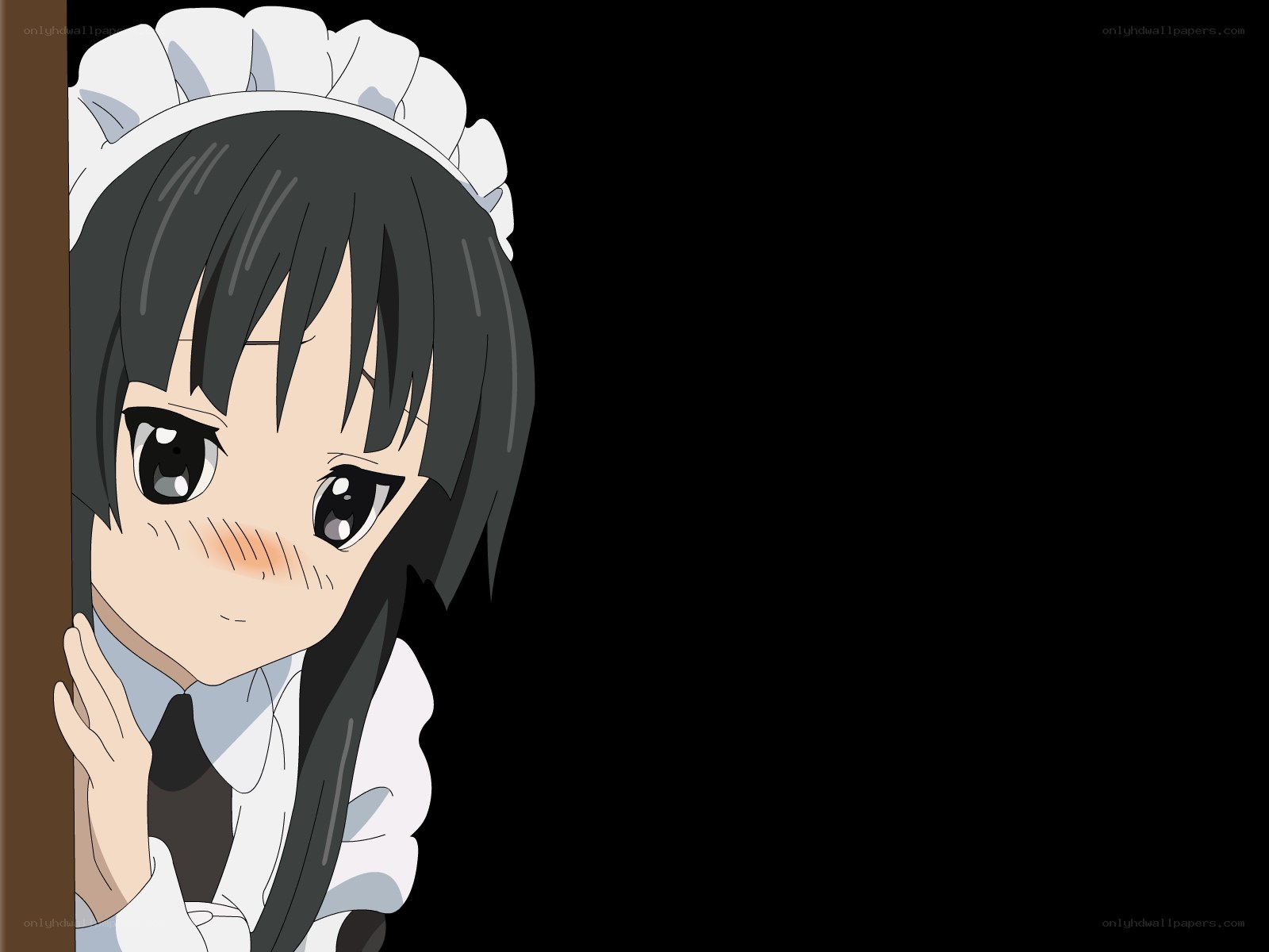 anime maid character peeking